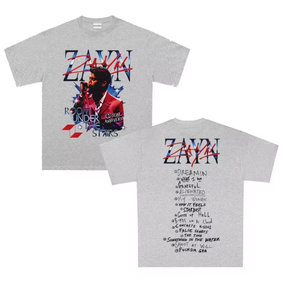 Rapper Zayn Tour Album 2026 Springsummer Graphic Tshirt Men  Vintage pure Cotton Tshirt Rock Hip Hop High Short Sleeve Top