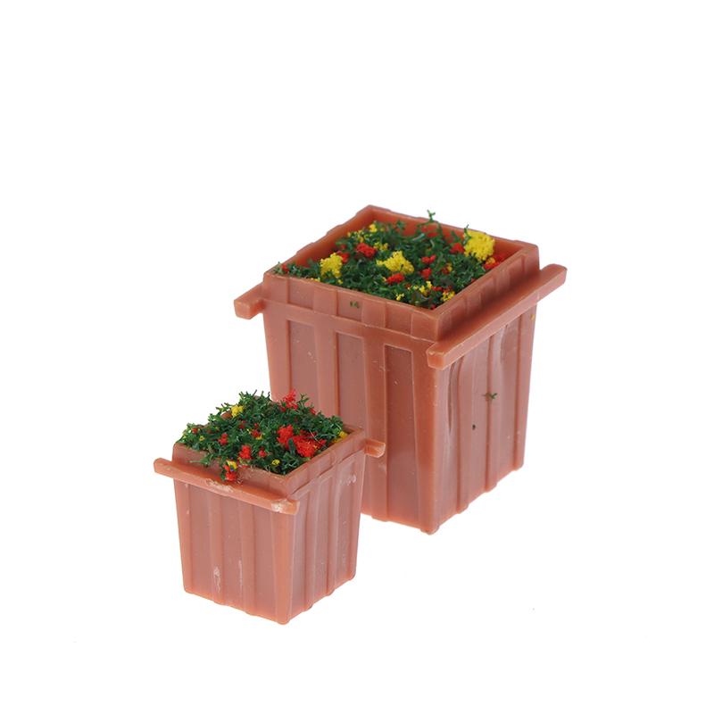 1:12 Puppenhaus Miniatur Blumen Garten Blumenbeet Blumentopf Topfpflanze Modell
