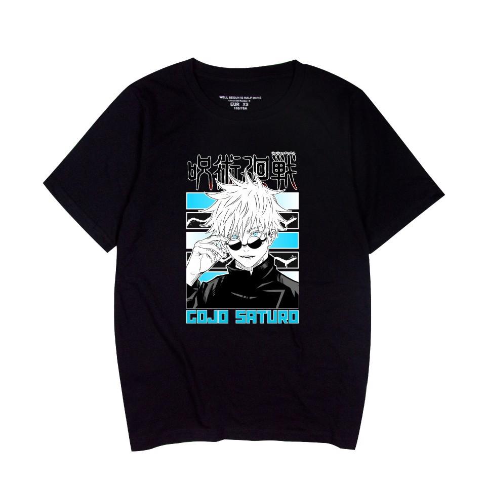 

Men T-shirt Fashion Jujutsu Kaisen Printed Women T-shirts Summer Casual Short Sleeve Tops XS чёрный