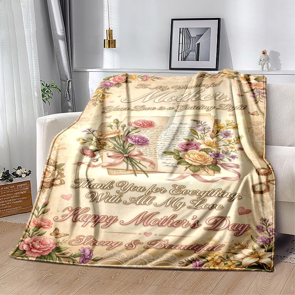 Mother's Day Love Letter Blanket Suitable for sofas,travel, living rooms also a good gift for friends and family Suitable for all seasons.