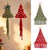 Indoor Hanging Ornament Supplies Braided Christmas Tree DIY Kit, Make 2 Cotton Rope Trees, Boho Knot Craft Art Set with Wooden Beads And Star,
