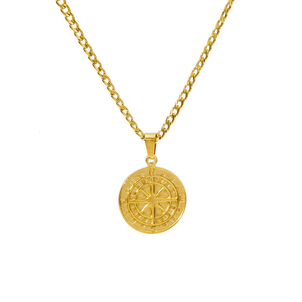 Męski naszyjnik z wisiorkiem kompasu wikingów nordyckich