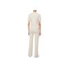 Calvin Klein Embroidered Logo Short Sleeve T-Shirt Women Tops Oat-Milk J220774-ACI