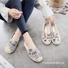Canvas shoes spring breathable flat-bottomed one-pedal cartoon cloth shoes