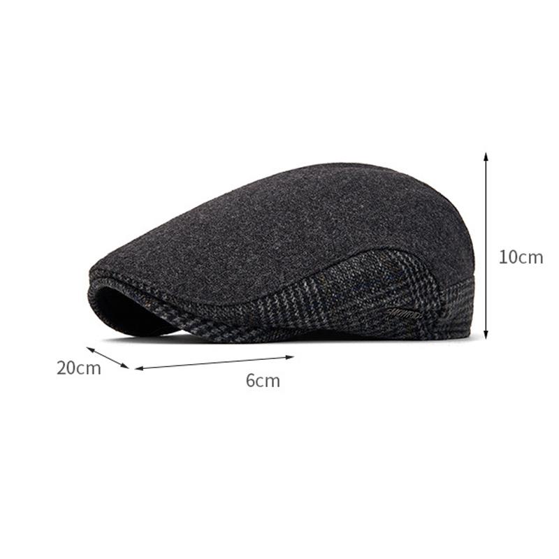 Beret Autumn Winter Wool Men's Velvet Warm Forward Cap Vintage Newsboy Cap