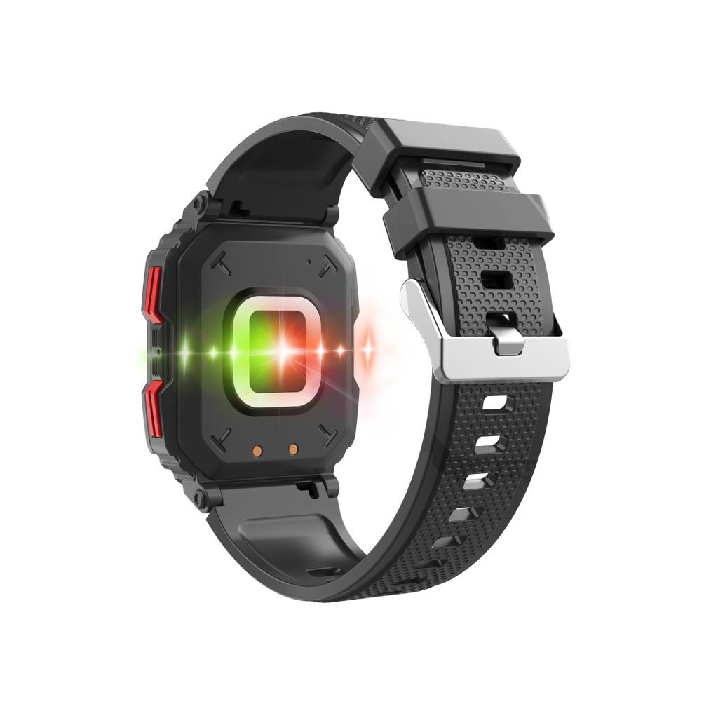 Rainbuvvy F407 Smart Watch 2.1 Inch Square Screen Heart Rate Blood Pressure Sleep Monitoring Calorie Flashlight Health Tracker Sports Watch