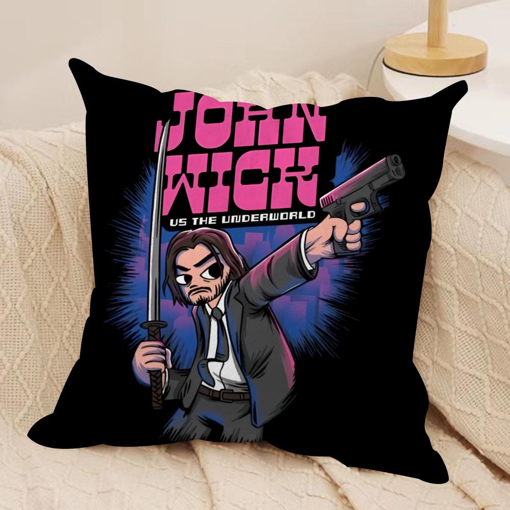 JJohn WWick Cushion Cover Soft Plush Fabric DoubleSided Printed Cushion Covers for All Seasons Home Decor
