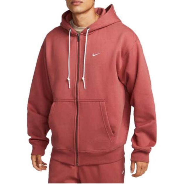 New Nike NRG Solo Swoosh Sweatshirt Unisex Brick Red DR0404-691