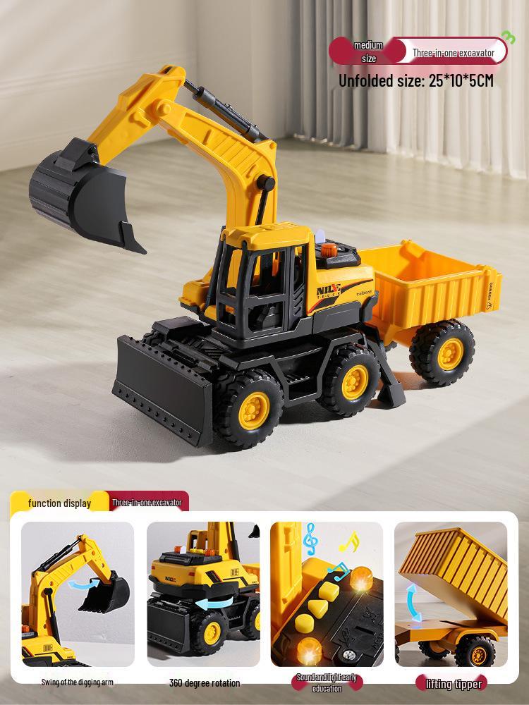 Children s Oversized Digger Truck Set: Excavator, Dump Truck, Crane, and Shovel