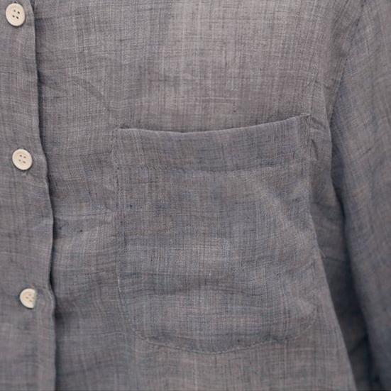 Ženy Košile s klopou Dlouhý rukáv Topy Volný střih Jednořadá záplata Kapsa Tenká Neformální košile Pracovní oblečení