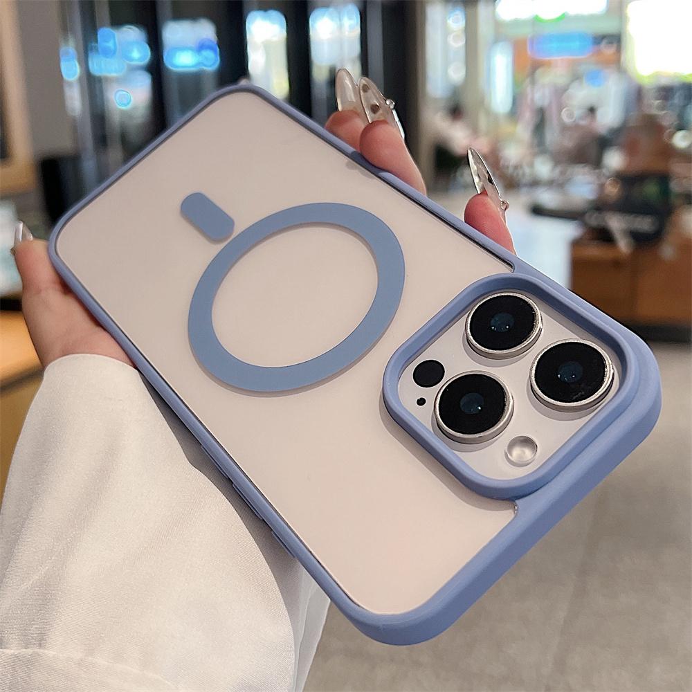 For Iphone 16 15 14 Pro Max Plus 13 12 Mini 11 XS XR 7 8 Magnetic Wireless Charge Cases Cover Luxury Magsafe Transparent Case For