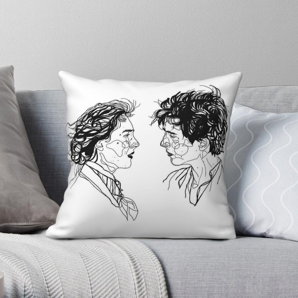 Jo Laurie Little Women quadratischer Kissenbezug Polyester Leinen Samt Kreativer Reißverschluss Dekor Kissenbezug für Sofakissen Zimmerkissenbezug 45X45