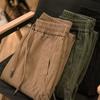 Men Harem Pants Thin Solid Color Elastic Waist Pockets Ankle-banded Drawstring Deep Crotch Wear-resistant Soft Breathable Men Cargo Pants Long