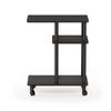 Furinno U-Shaped Side Table with Casters, Espresso/Black [Officially Imported from Japan]