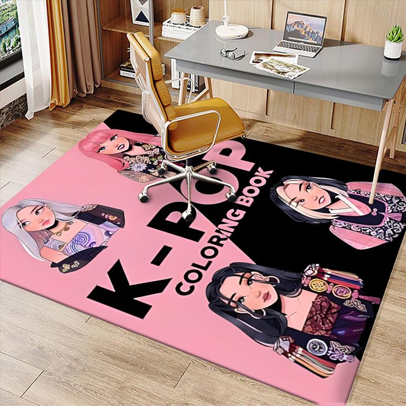 Kpop1 Printed Absorbent Washable Carpet, Non-Slip Bathroom Mats, Kitchen Rugs, Yoga Mat,Living Room Entrance, Camping Picnic Rugs