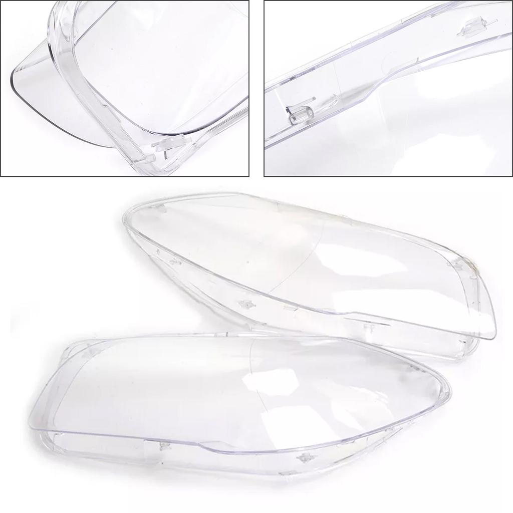 2PCS Front Headlight Lens Cover LampShade L&R For BMW 5 F10 F11 F18 10-13