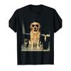 Golden Retriever trinkt Champagner Lustiger Hund Sonnenbrille T-Shirt