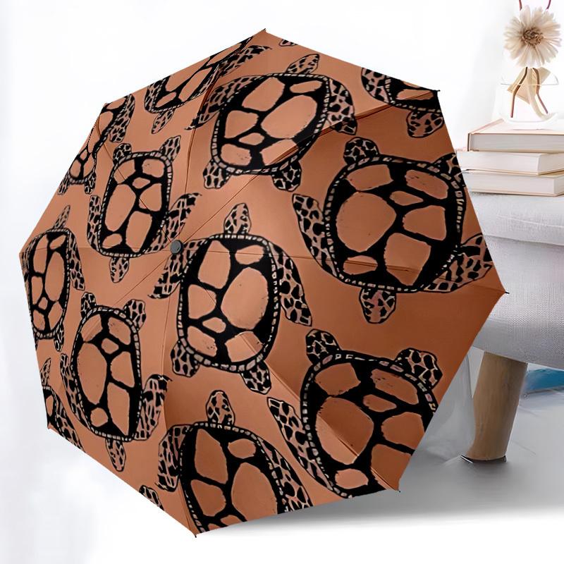 

1pc Turtle Pattern Automatic Folding Umbrella - Portable Collapsible, 8-Rib Durable Frame, Perfect for Outdoor Use, yy251218101