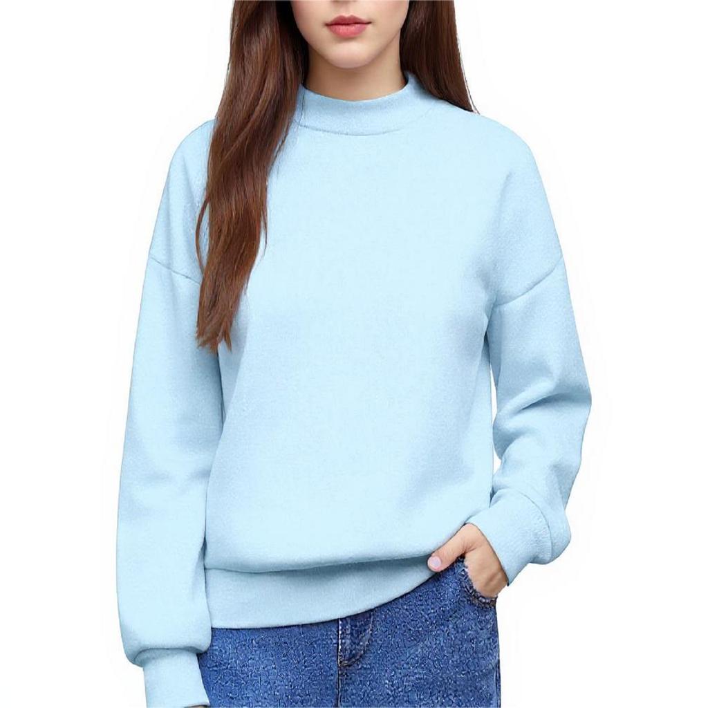 Teen Girls Solid Color Tops Cute Fashion Youth Long Sleeve Oversized Sweatshirts Teen Tops Winter Preppy Style Clothing