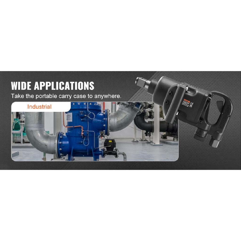 SucceBuy Air Impact Wrench Up to 2730ft-lbs Reverse Torque Output 1"Pneumatic Impact Gun for Heavy Duty Repairs and Maintenance