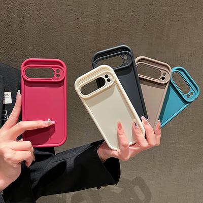 Einfache, farbige, weiche Silikon-Telefonhülle für Google Pixel 9 Pro XL 8A 8 Pro, Linsenschutz, stoßfeste, matte TPU-Stoßstangenabdeckung