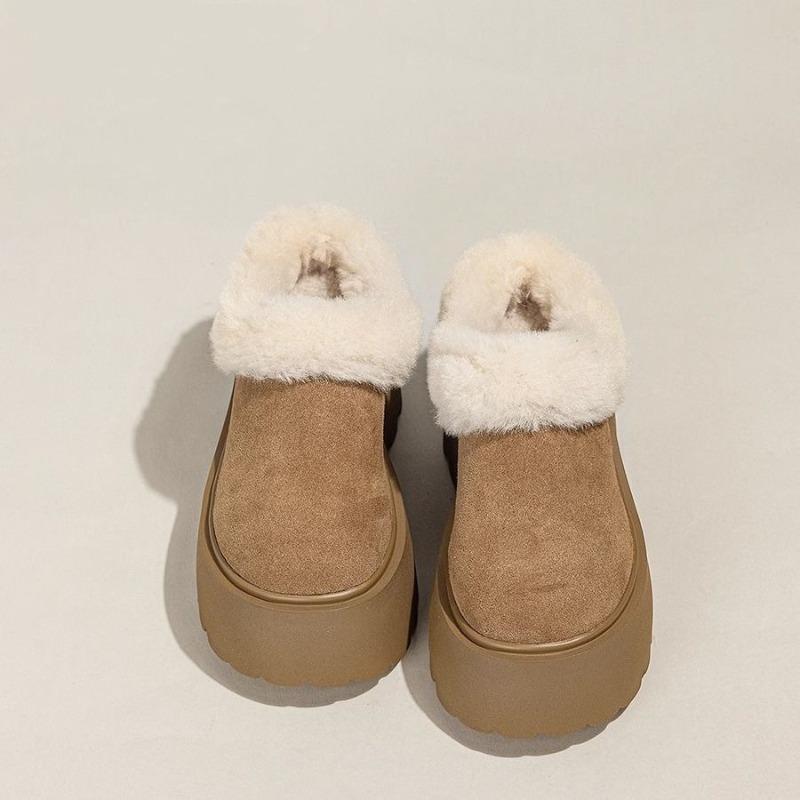 New Thick-soled Cover-toe Shoes for Women, Fleece Warm Snow Boots and Height-increasing Cotton Shoes