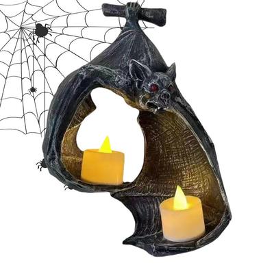 Gothic Bat Candle Holder Halloween Candlestick Decoration Bat Tealight Candle Holder Halloween Bat Candle Decorations Gothic