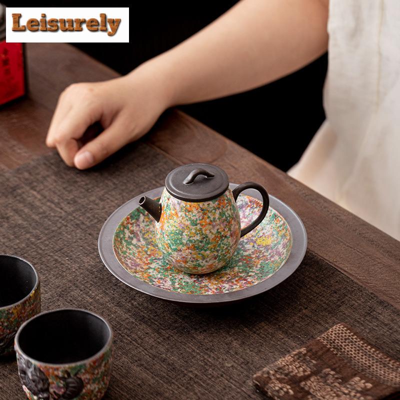 Steinmalzeit Gartentopf Halterung Tassenuntersetzer Trockenblasen Tisch Teetablett Untersetzer Blumenteetisch Geschirr Zubehör Geschenk