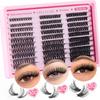 Cross-Border 300 Clusters D Curl Faux Eyelash Set: 10-18mm Dense Flower Cluster DIY Eyelashes