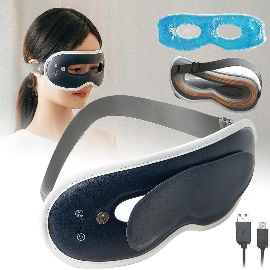 Eye Mask for with 3 Heating 7 Vibration Cool Adjustable Light Slim No Perfect Gift for Respect for the Aged Lunch Business Relief Mask 3-in-1 (New
