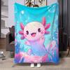 8 Sizes Cute Axolotl Printed Blanket Warm Soft and Comfortable Home Travel Blanket Sofa Bedding Cover Blanket Kids Gamer Gift