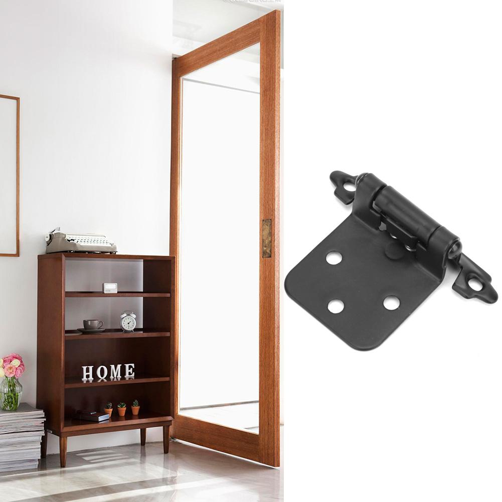 10Pcs Steel American Self Closing Spring Cabinet Hinge Home Decoration Accessories(black)