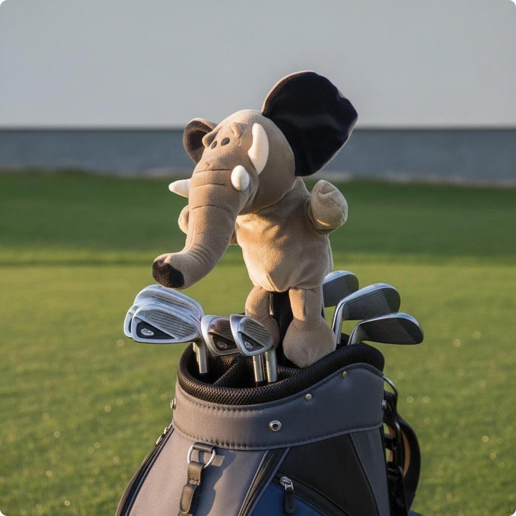Copritesta da Golf a Fumetti Morbido Copri Mazza Animale di Peluche Protettivo