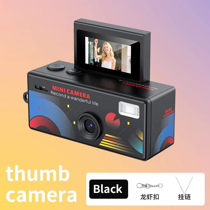 

Retro Mini Camera, HD Photo and Video, Flip Screen for Selfie, Portable Digital Camera for Students None Card чорний