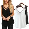 Stylish Sleeveless Sheer Chiffon V-neck Vest Streetwear Fashion Top Comfortable Cool