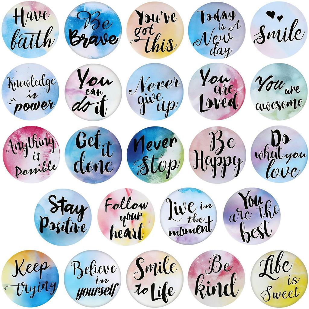 Uplifting Watercolor Gradient English Phrase Crystal Glass Fridge Magnet Gift