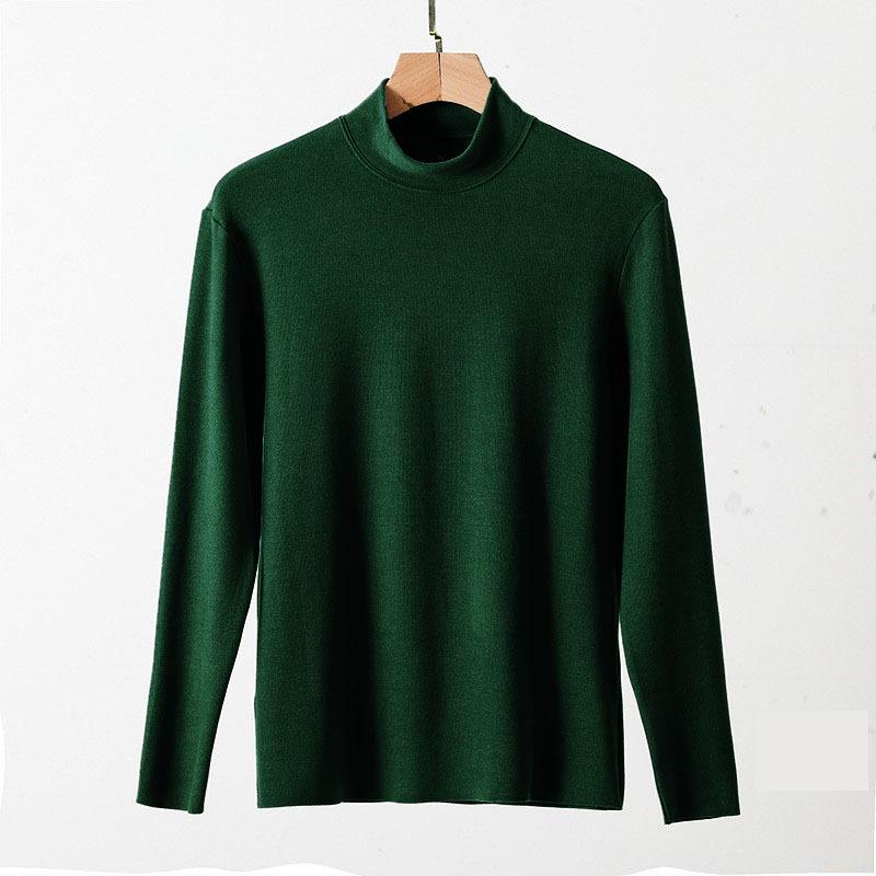 Men's German Velvet High-Collar Seamless Warm Shirt - Slim Fit, Winter Heat-Retaining Top