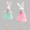 Colorful Holiday Rabbit Statue in Gauze Skirts for Indoor and Outdoor Holiday Decoration
