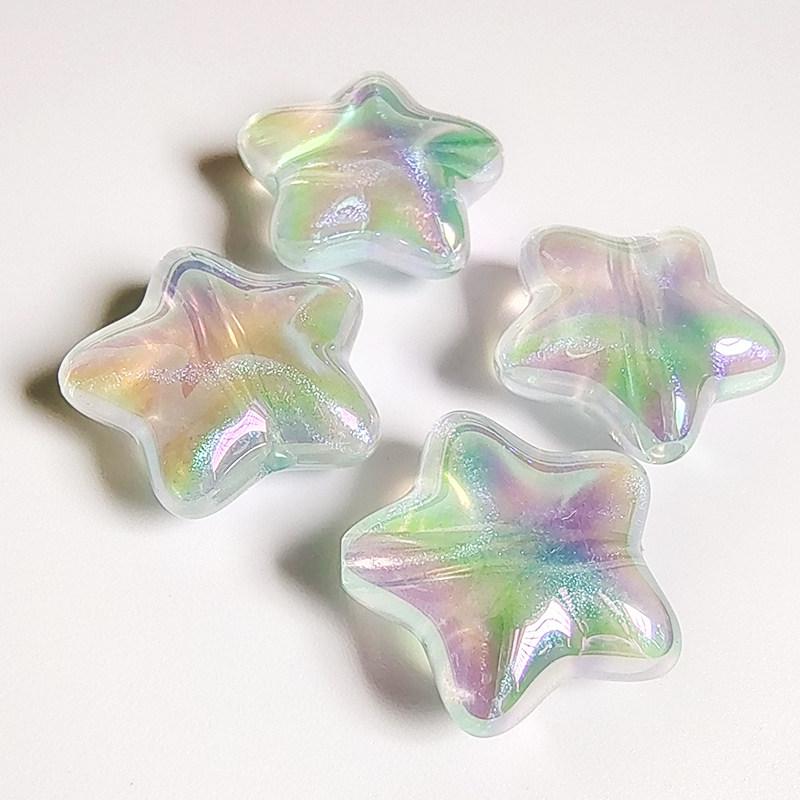 Iridescent Aurora Blue Star Beads for DIY Jewelry