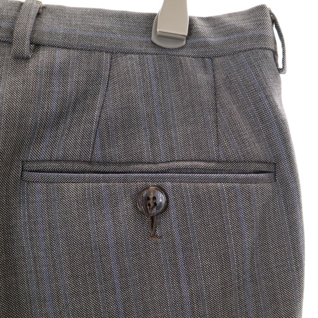 Gucci Wool Striped Pattern Suit Setup 46R Gray Men's Used
