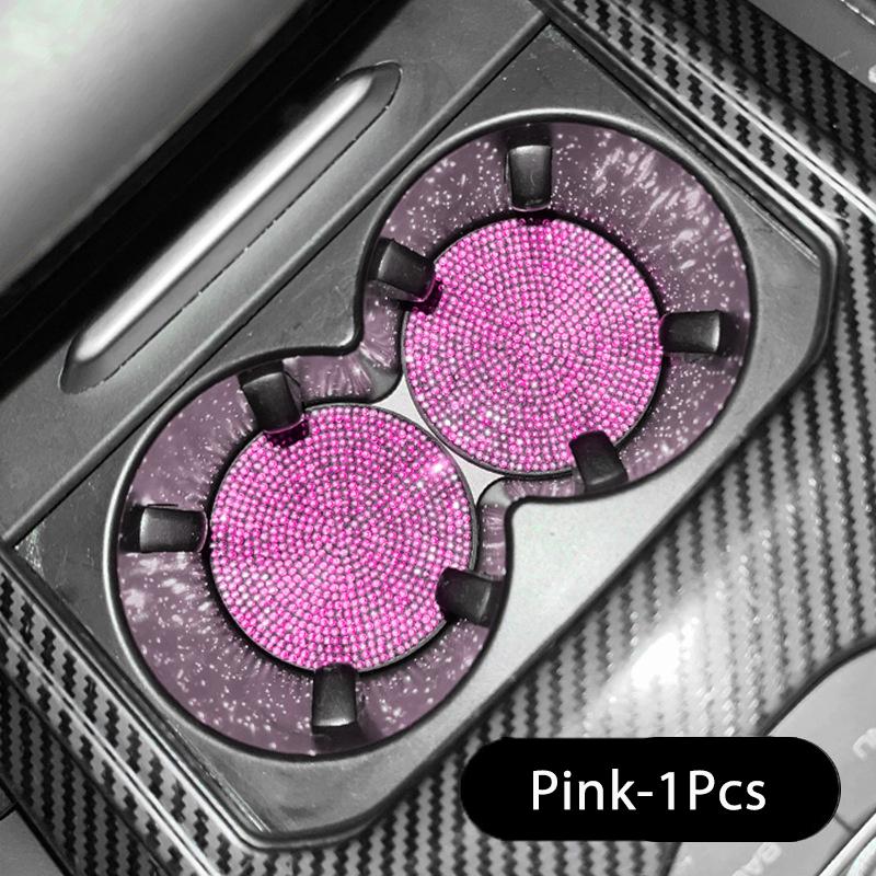 Multifunctional Car Diamond Coaster Water Cup Slot Non-Slip Mat Silica Pad Cup Holder Mat Auto Interior Decoration Accessories