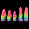 Mixed Color Glowing Dildo Simulation For Men And Women In The Backyard  Used For Masturbation As An Adult Product