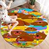 Hey Duggee Custom Name Round Area Rug,Carpet Rug for Living Room Bedroom Sofa Playroom Decor,Non-slip Floor Mat
