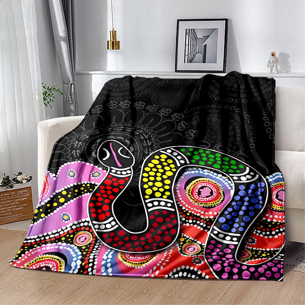 Australian Aboriginal Style 31 Blanket Soft & Cozy Perfect for Livingroom Sofa Chair Four Seasons Universal Stylish Decor