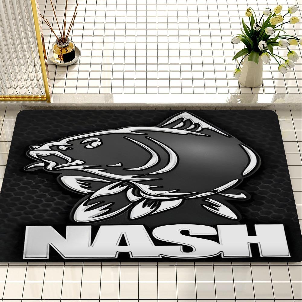 Nash Fishing Logo Mat Bathroom Absorbent Bedroom Door Rug Kitchen Balcony Living Room Entrance Welcome Carpet Home Decoration