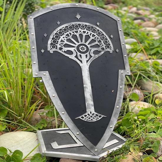 68.58 Cm Templar Shield Lord of the Rings Gondor Tree Shield Wooden Heater Shield for Cosplay, LARP Wall Decor Best Gift For Home Decor