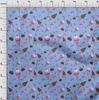 oneOone Cotton Flex Light Blue Fabric Kawai Craft Projects Decor Fabric Printed By The Yard 40 Inch