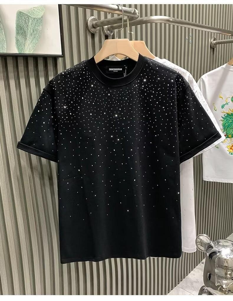 Herren T-Shirt mit Diamantakzent, Kurzarm - Trendiger lässiger Sommerstil