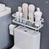 Wall Mounted Shelf for Bathroom No Drill Over Toilet Storage Rack Aluminum Shower Organizer Bath Accessories Holder