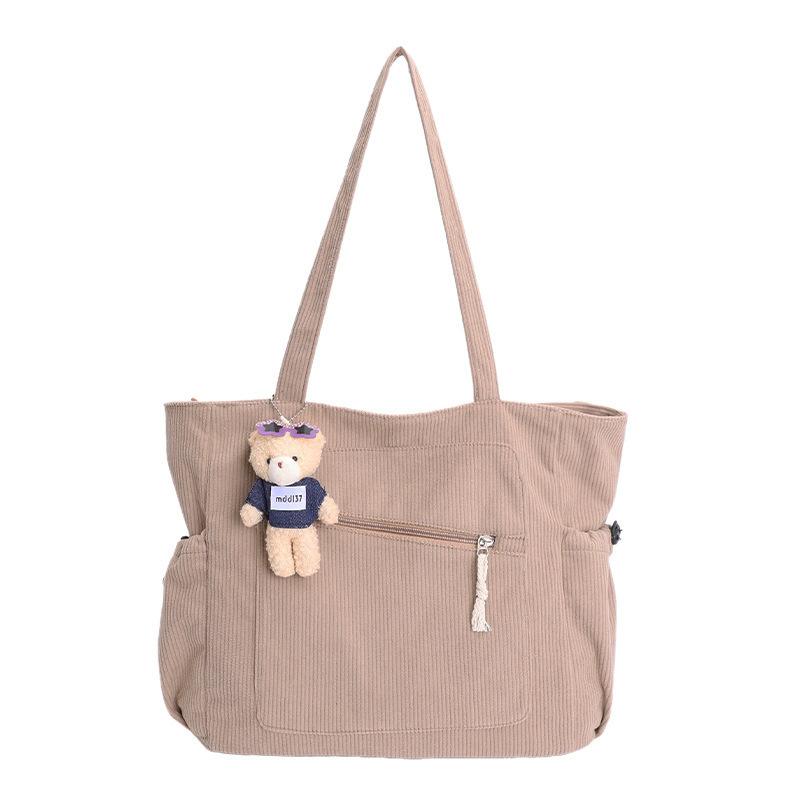 Shoulder bag  new large-capacity corduroy tote bag versatile casual velvet shopping bag